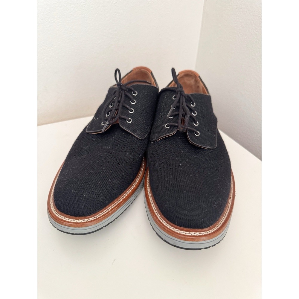 Johnston & Murphy Upton Knit Wingtip Shoes Mens 10M Black Comfort Oxford 20-5361 - Picture 2 of 7